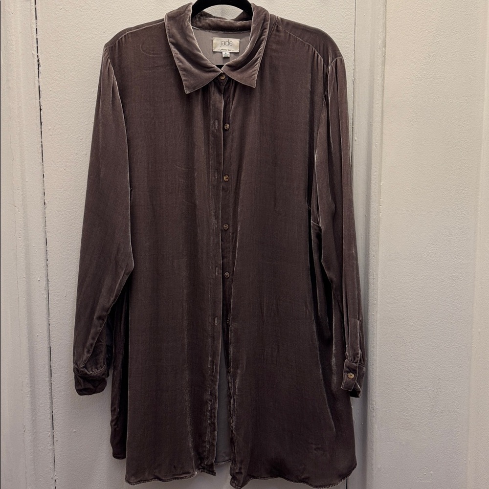 Johnny Was Jade Velvet Collar Shirt